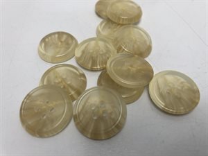 Resin knap - marmor look i lys beige, 20 mm (Pakke på 10 stk)